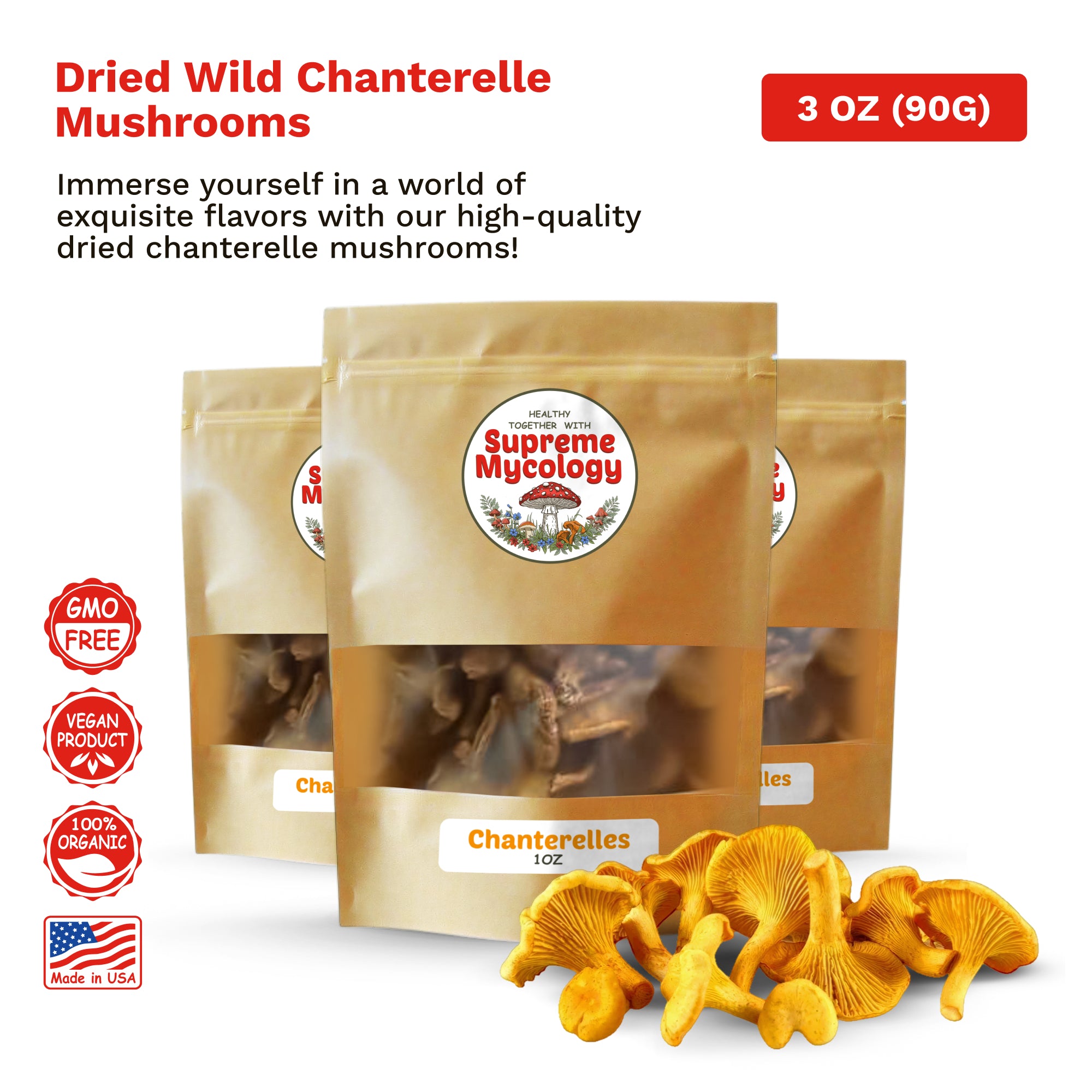 Dried Chanterelle Mushrooms