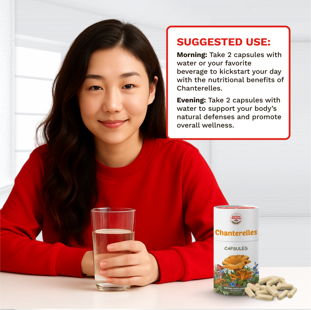 Organic Wild Chanterelle Mushroom Capsules