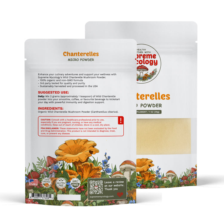 Organic Wild Chanterelle Mushroom Micro Powder