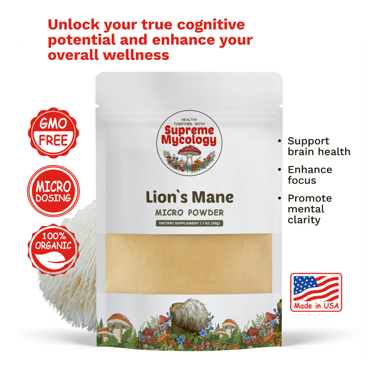 Organic Lion's Mane Mushroom Micro Powder