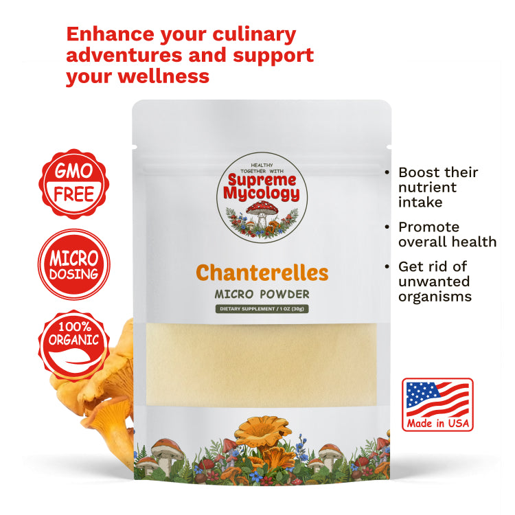 Organic Wild Chanterelle Mushroom Micro Powder