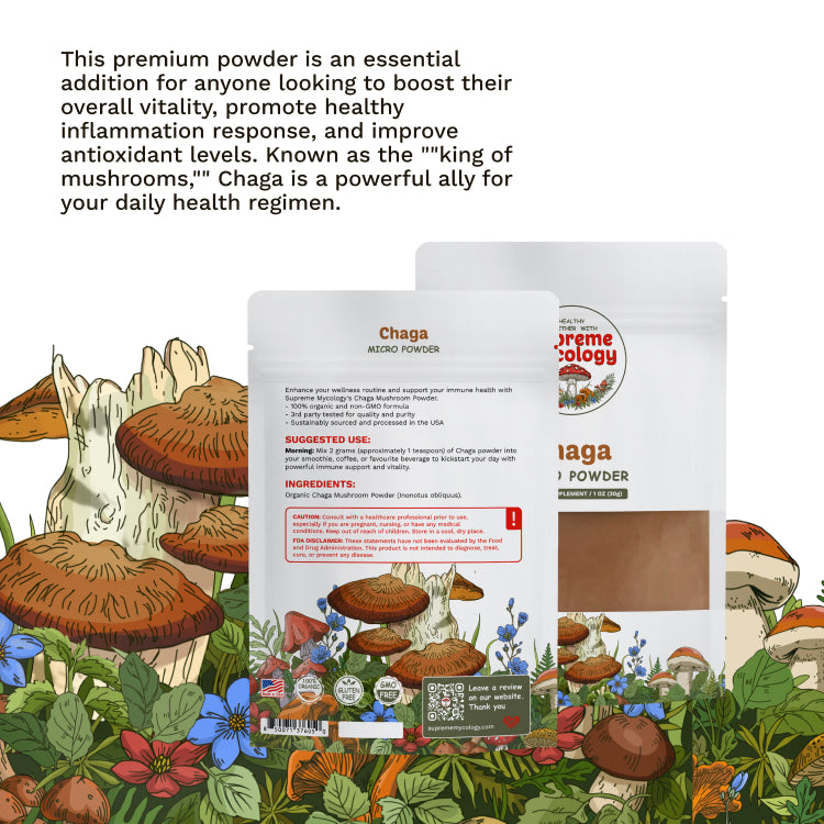 Organic Chaga Mushroom Micro Powder