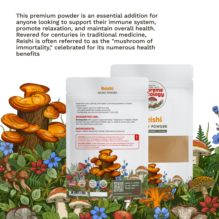 Organic Reishi Mushroom Micro Powder