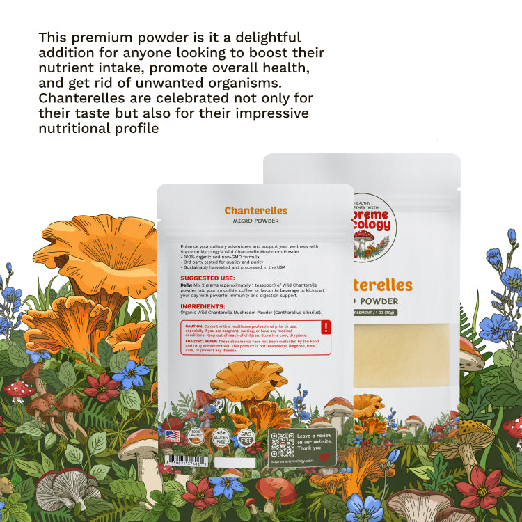 Organic Wild Chanterelle Mushroom Micro Powder