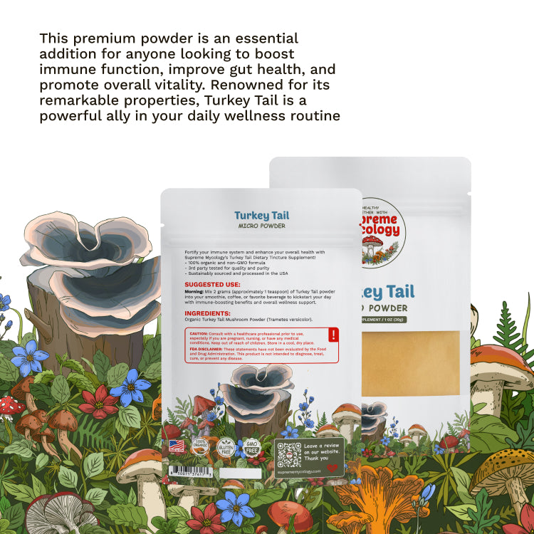 Organic Turkey Tail Mushroom Micro Powder