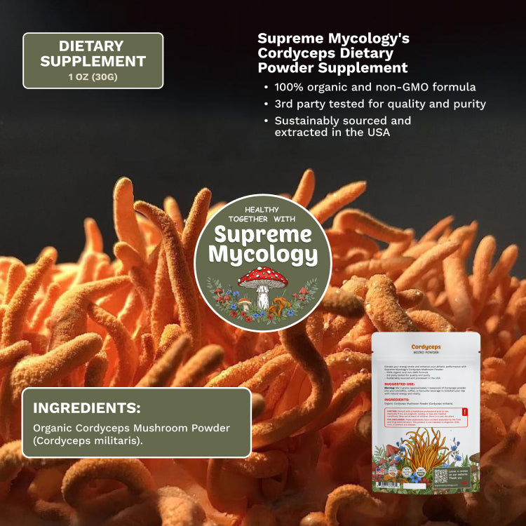 Organic Cordyceps Mushroom Micro Powder