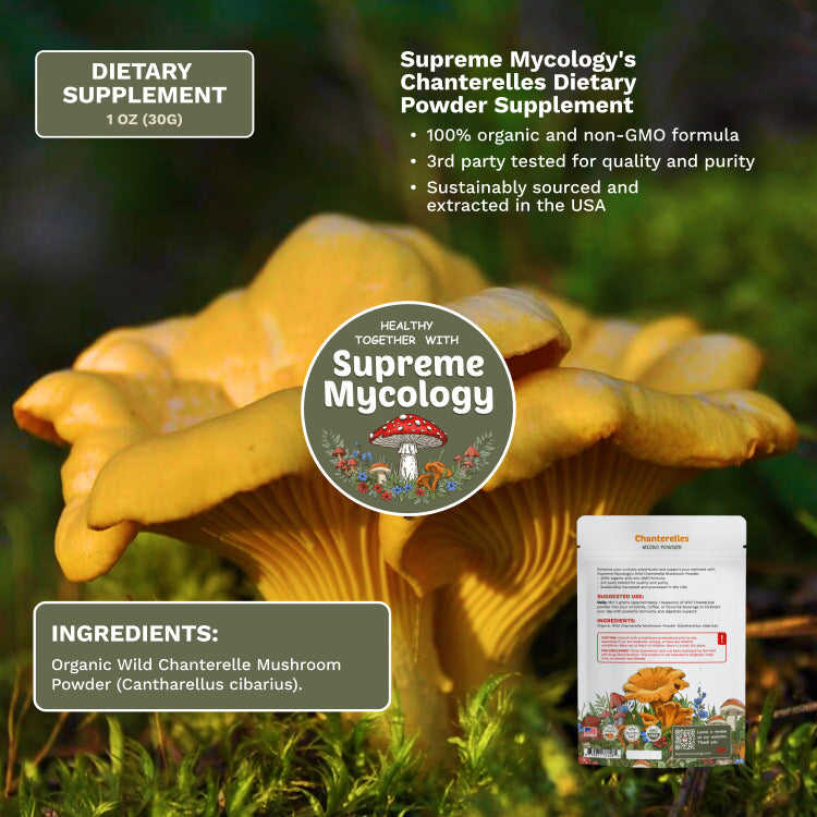 Organic Wild Chanterelle Mushroom Micro Powder