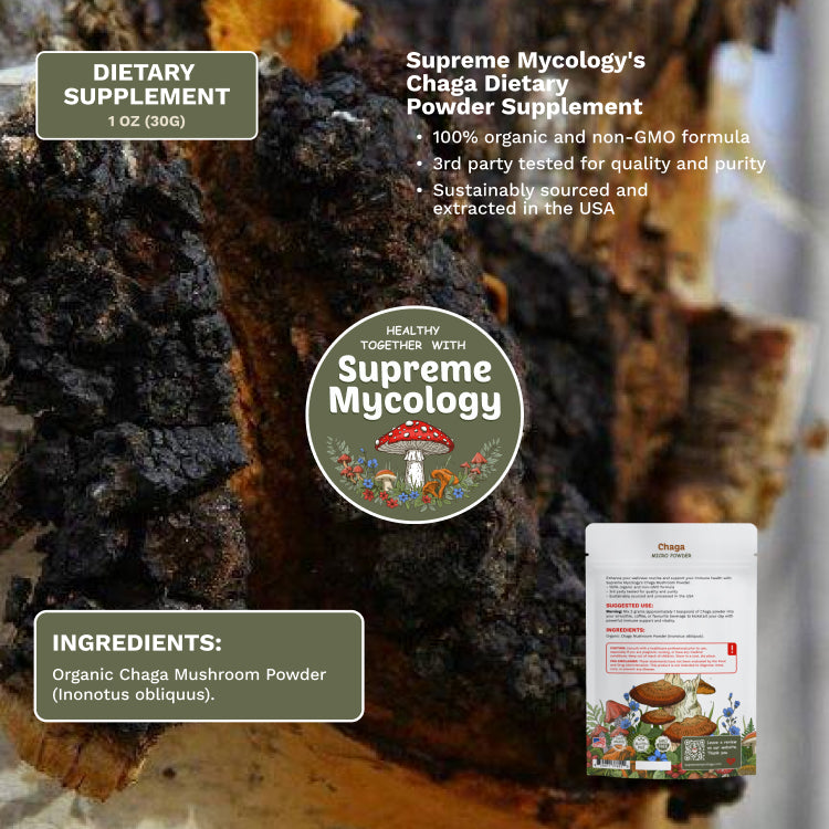 Organic Chaga Mushroom Micro Powder