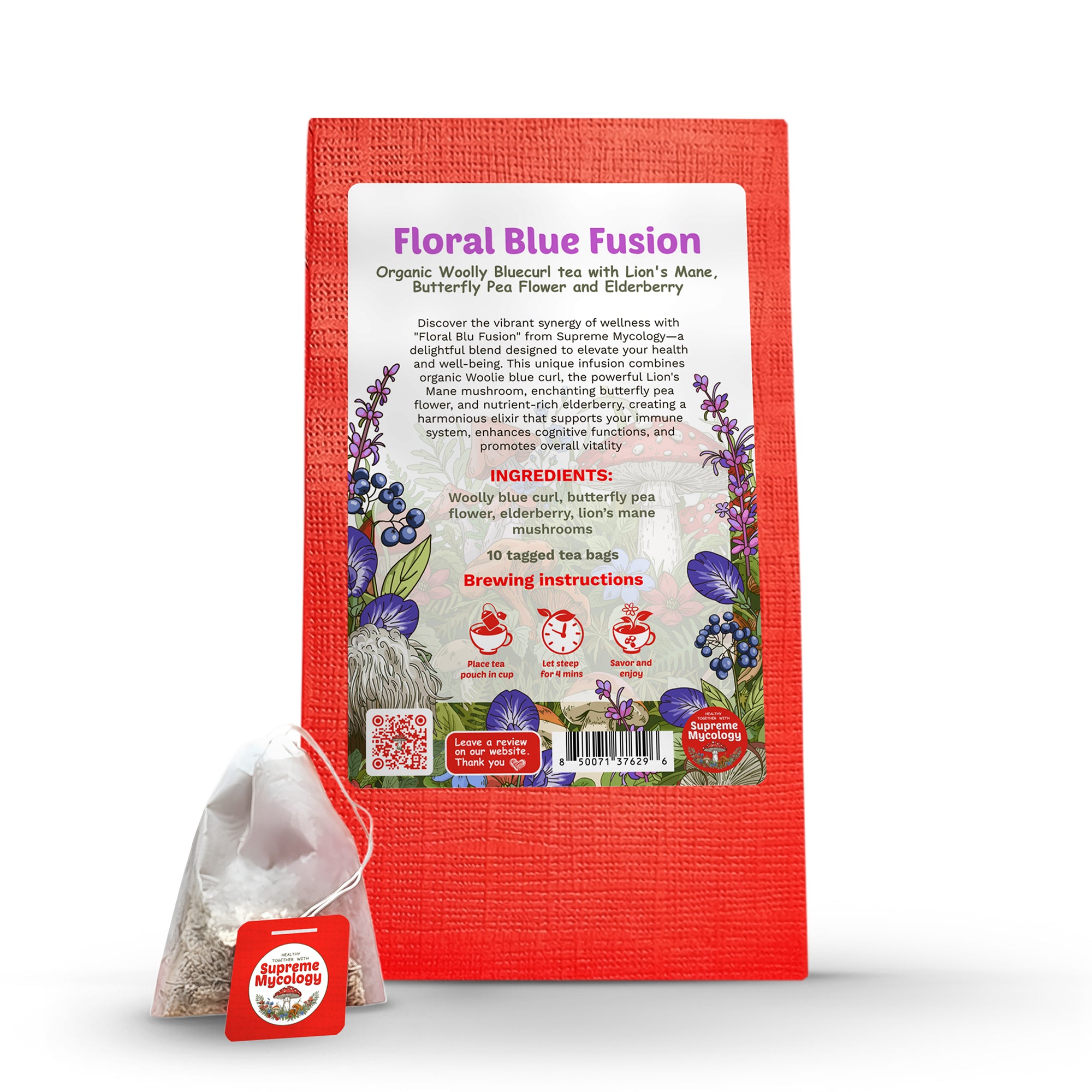 Floral Blue Fusion | Organic Lion's Mane Herbal Tea