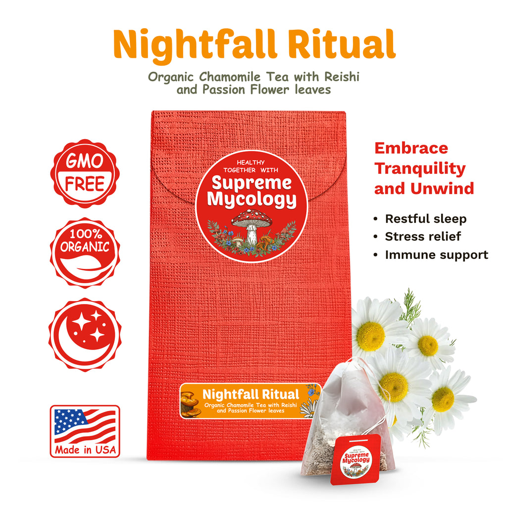 Nightfall Ritual | Organic Reishi Chamomile Tea