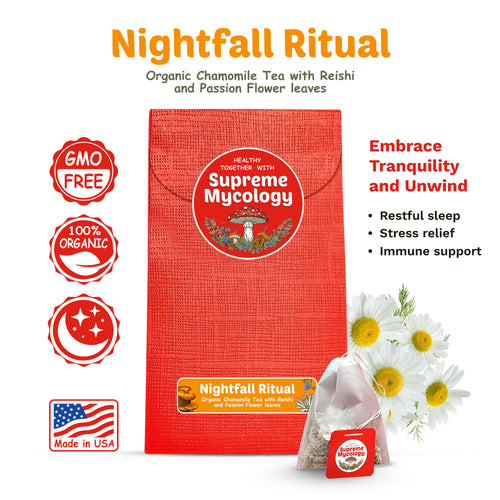 Nightfall Ritual | Organic Reishi Chamomile Tea
