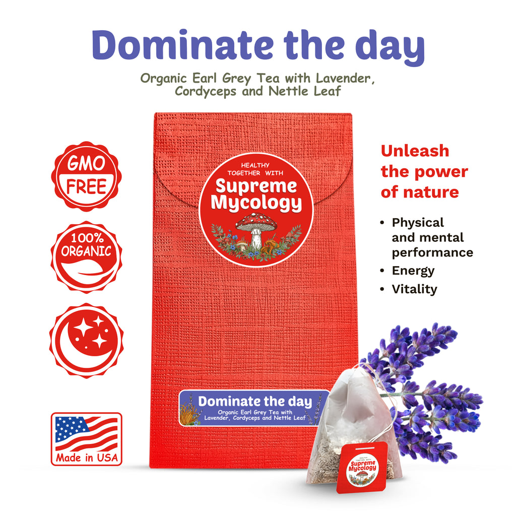 Dominate the Day | Organic Cordyceps Earl Grey Tea