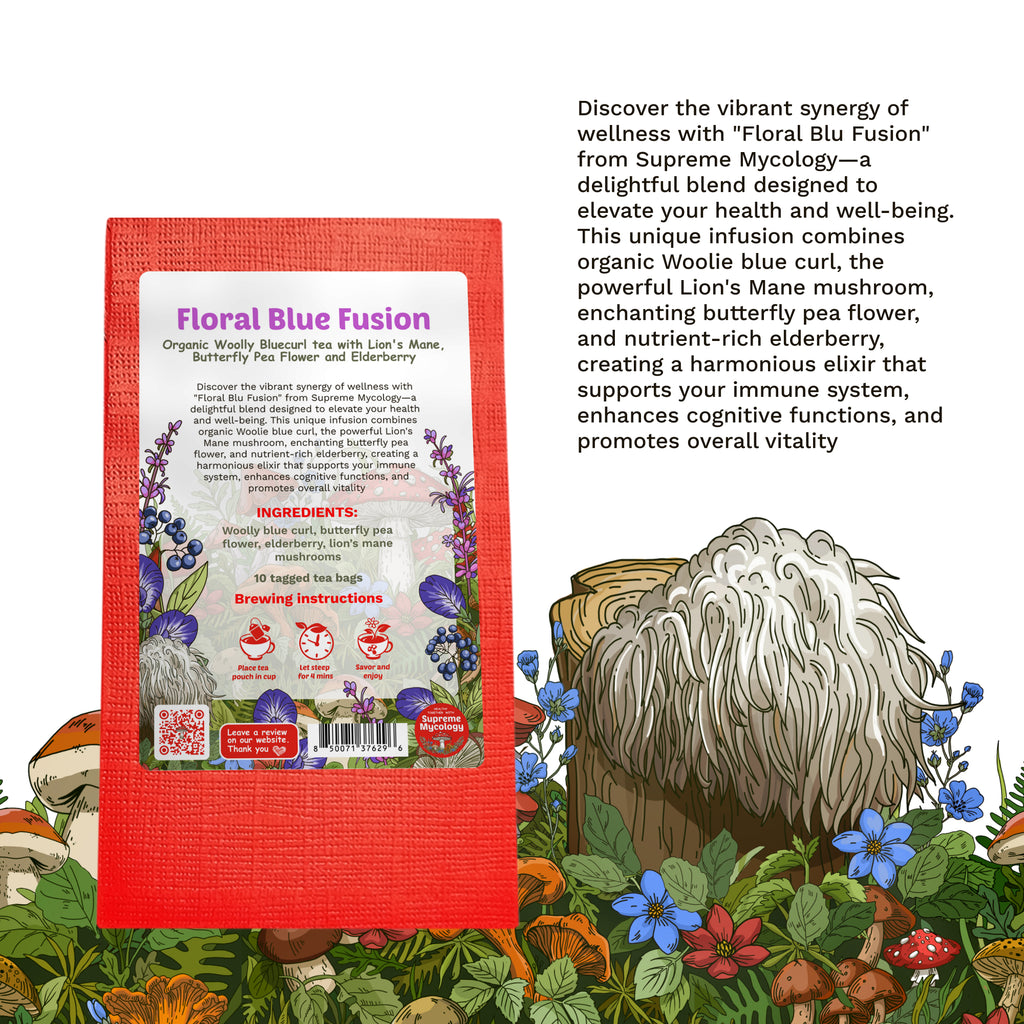 Floral Blue Fusion | Organic Lion's Mane Herbal Tea