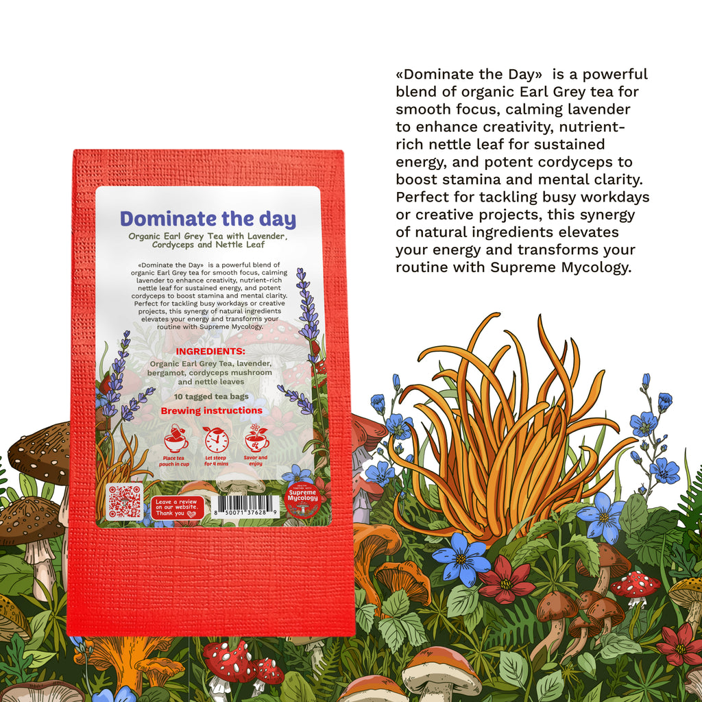 Dominate the Day | Organic Cordyceps Earl Grey Tea