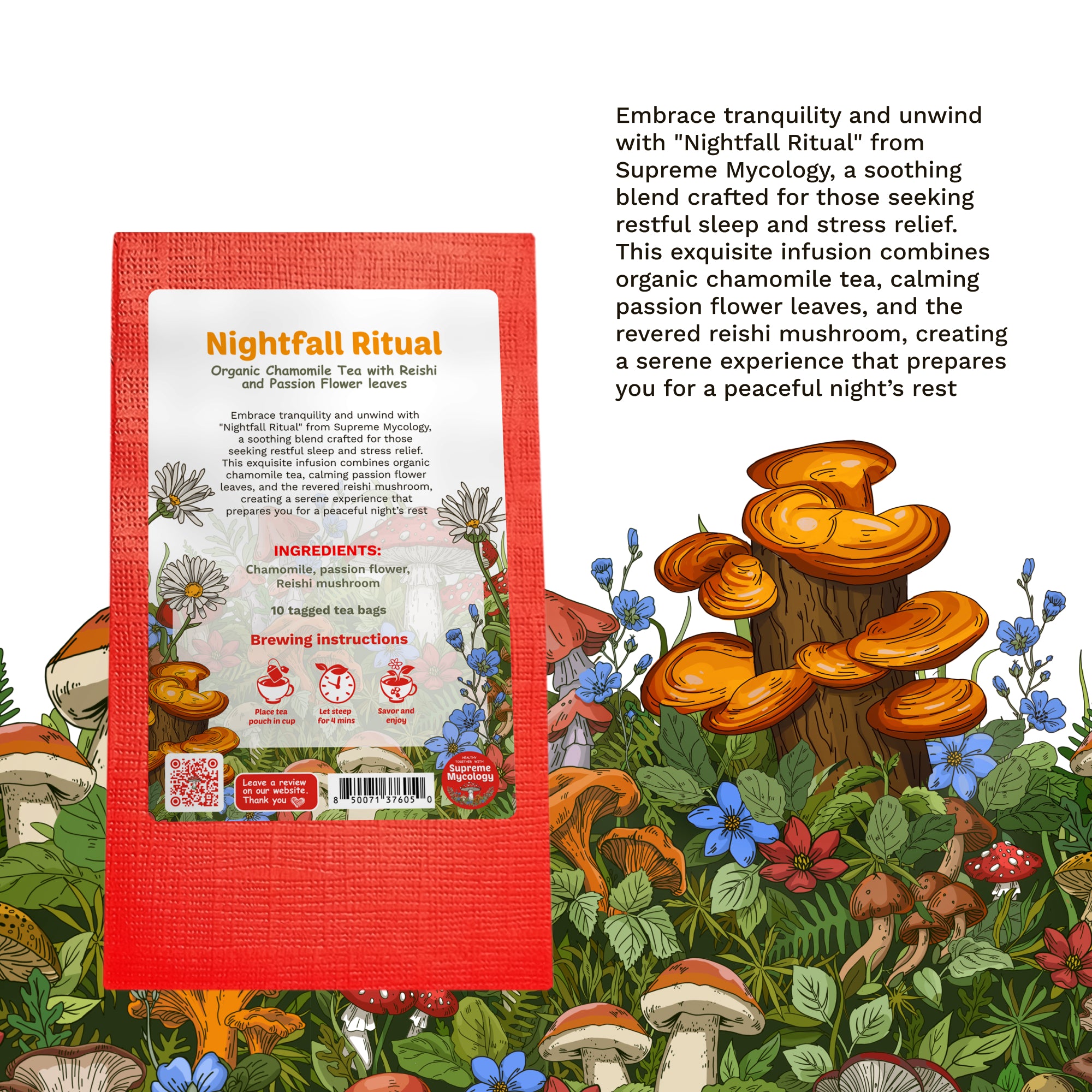 Nightfall Ritual | Organic Reishi Chamomile Tea