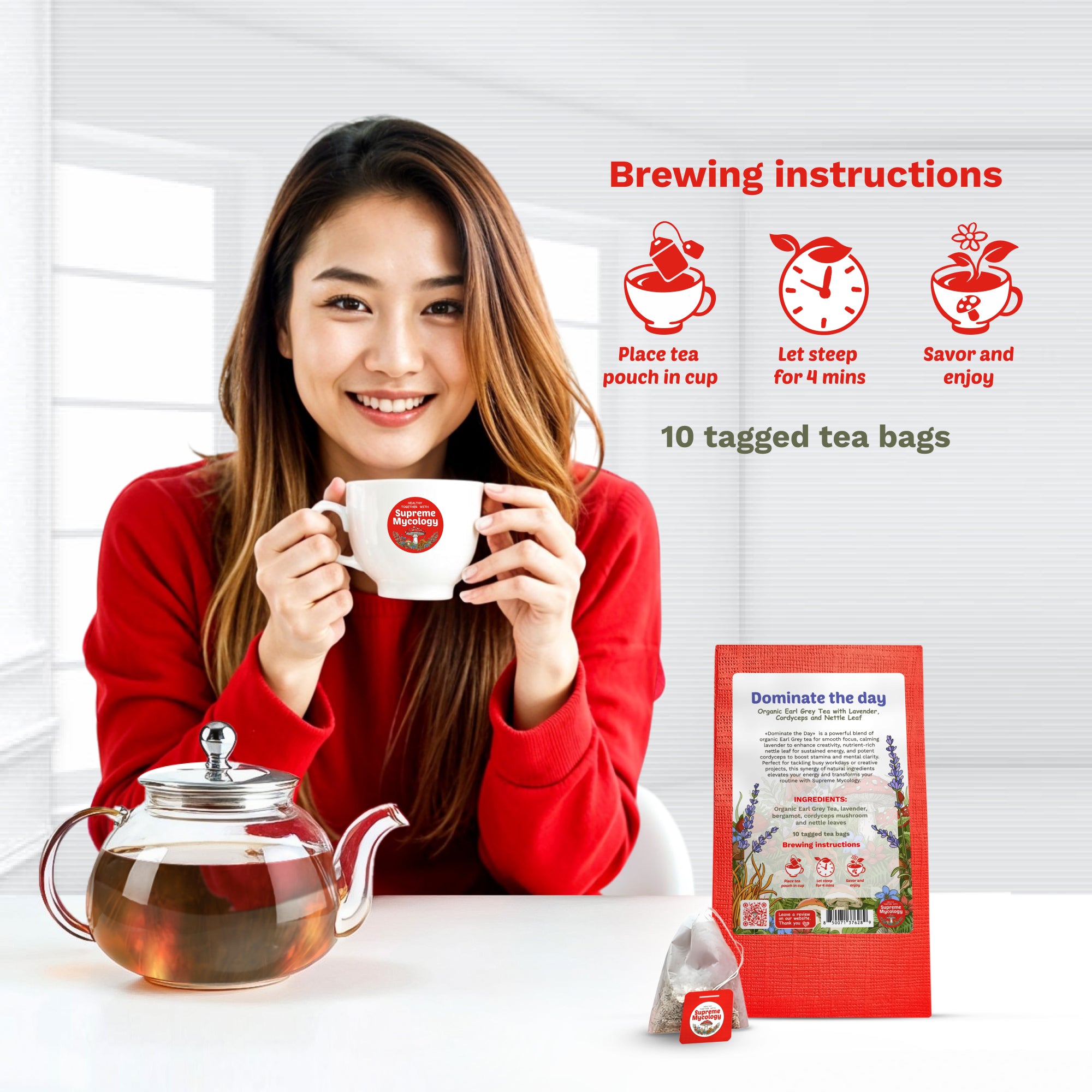 Dominate the Day | Organic Cordyceps Earl Grey Tea