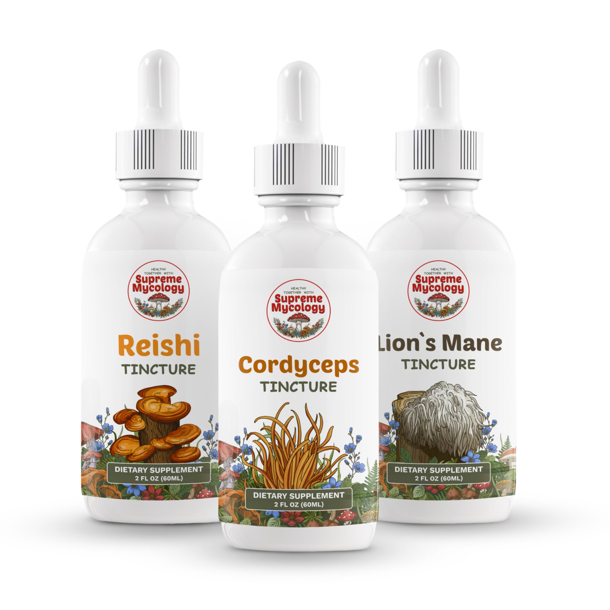 Mushroom Mastery Tincture Pack | Lion's Mane, Cordyceps & Reishi | 3 x 2oz