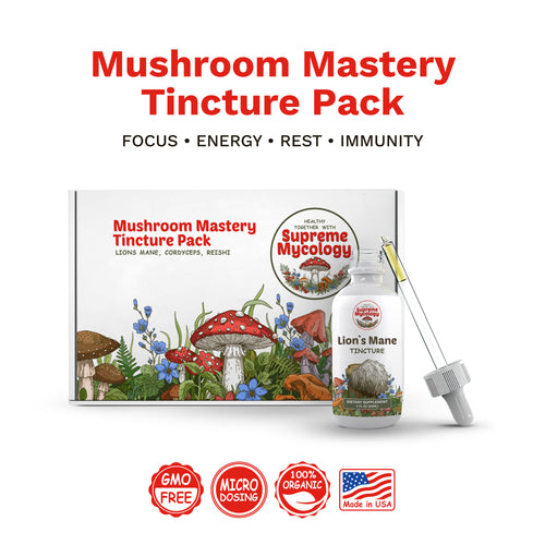 Mushroom Mastery Tincture Pack | Lion's Mane, Cordyceps & Reishi | 3 x 2oz