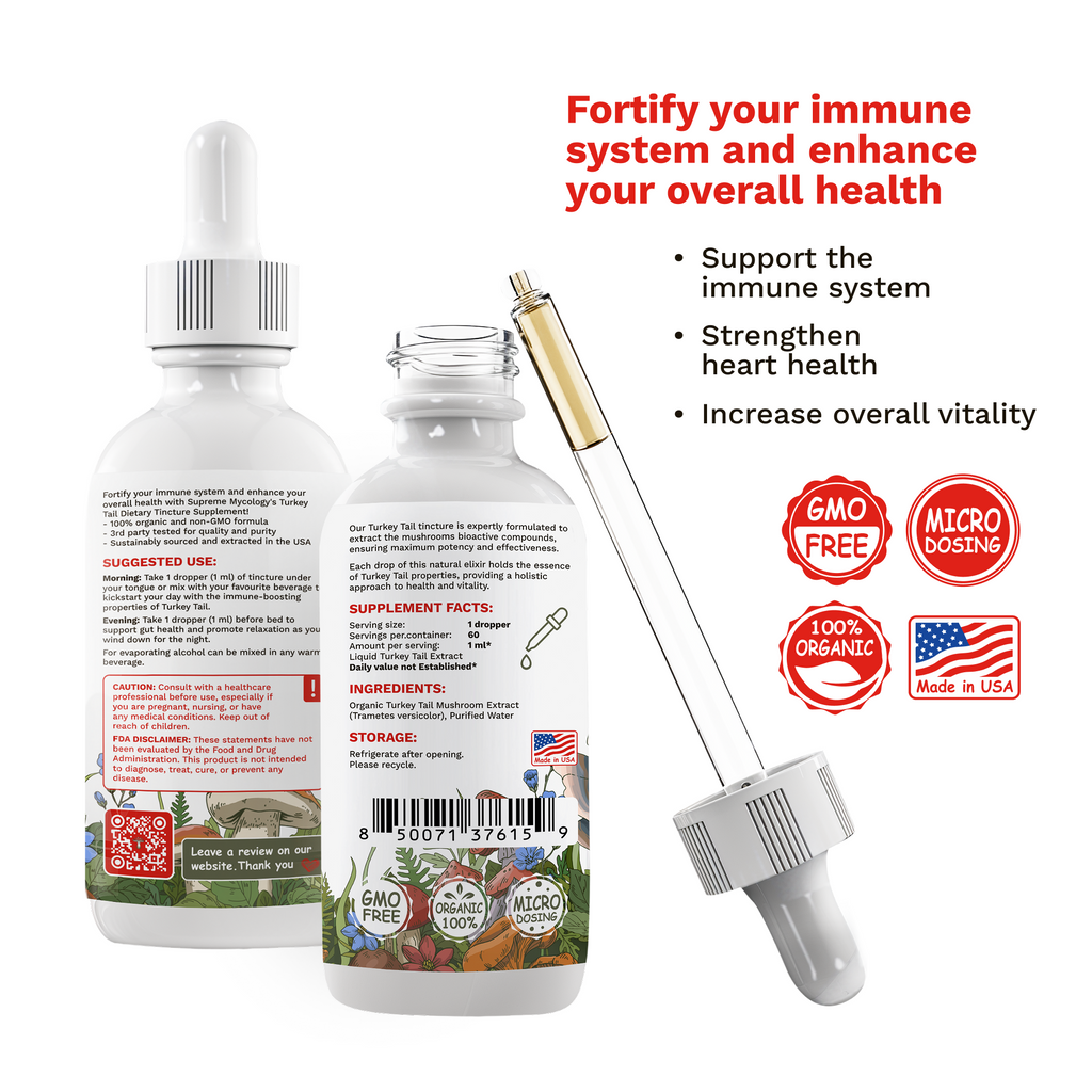 Organic Turkey Tail Extracted Mushroom Tincture