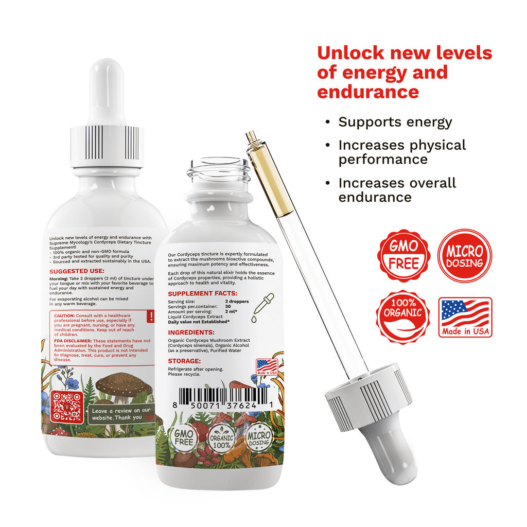 Organic Cordyceps Extracted Mushroom Tincture