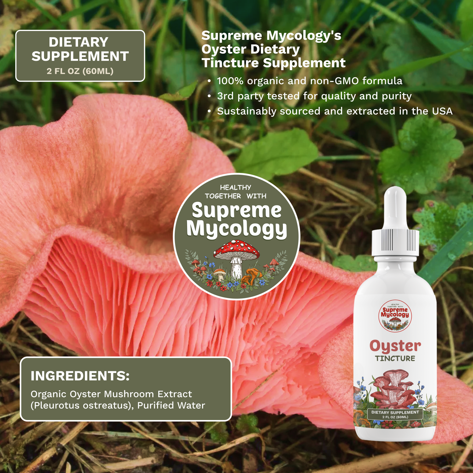 Organic Oyster Extracted Mushroom Tincture
